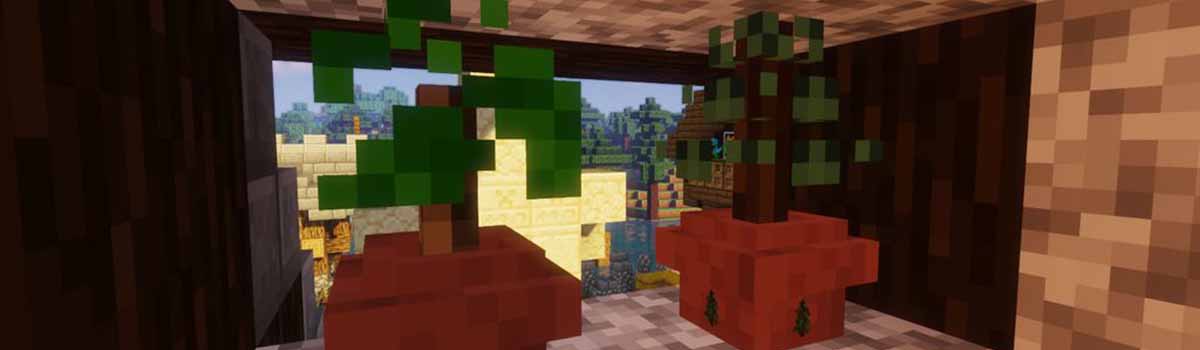 bonsai pots resource pack 2 - Bonsai Pots 1.17.1 Resource Pack 1.16.5/1.15.2 (16x)